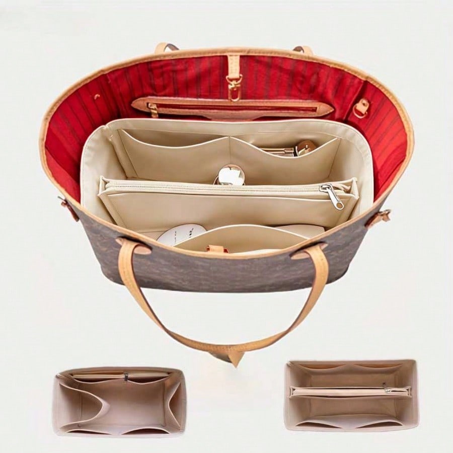 Makeup - Filz-Einstecktasche, Organizer, Kosmetiktasche mit mehreren Fächern,